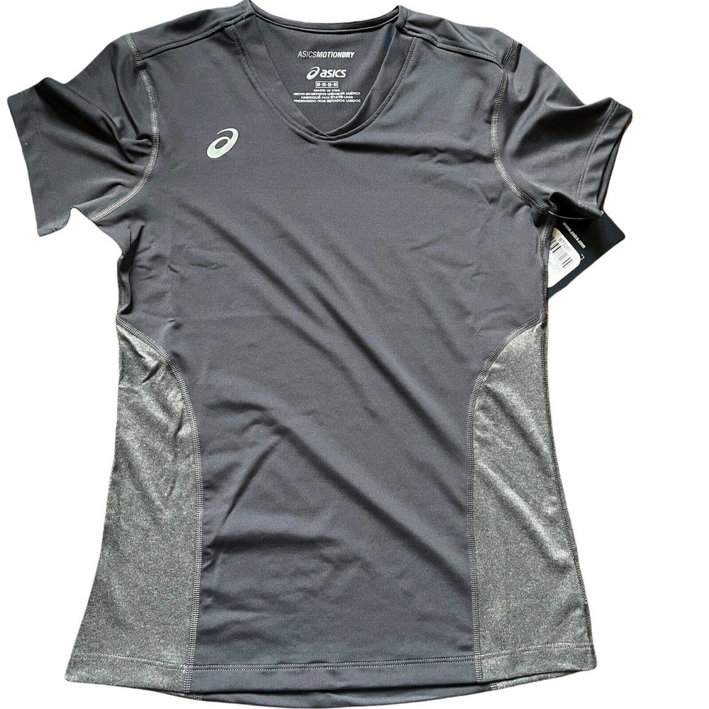 NWT Asics Gray Youth Decoy Short Sleeve Athletic Moisture Wicking Tee Sz Medium
